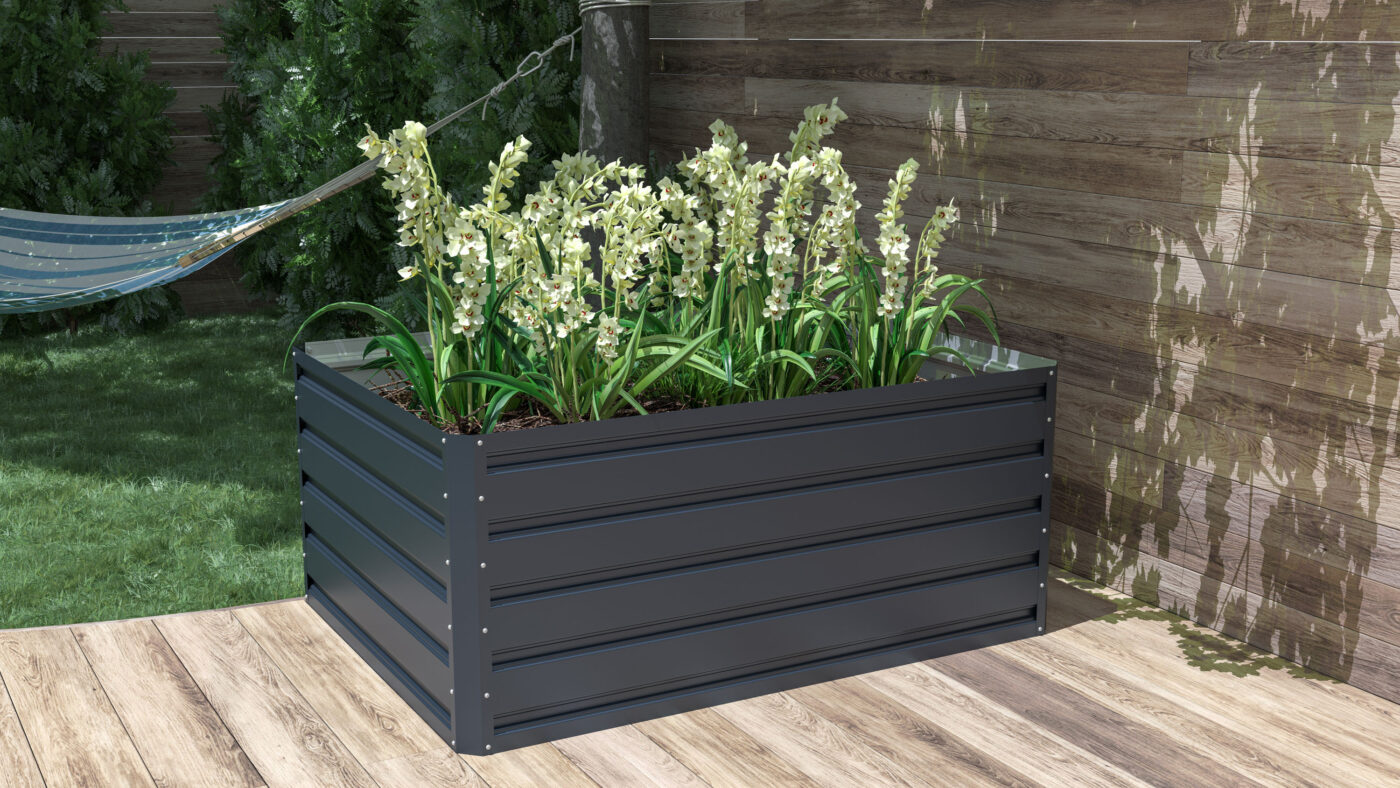 Vyvýšený záhon G21 Daisy 120 x 90 x 52 cm, plechový, antracitový 5 Vyvýšený záhon G21 Daisy 120 x 90 x 52 cm, plechový, antracitový 5