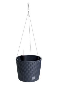 Kvetináč Prosperplast RATO ROUND W 25,6 cm závěsný antracit 2