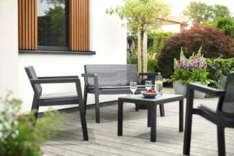 Záhradný nábytok Keter Emily Patio Set so sedákmi grafitová 4 Záhradný nábytok Keter Emily Patio Set so sedákmi grafitová 4