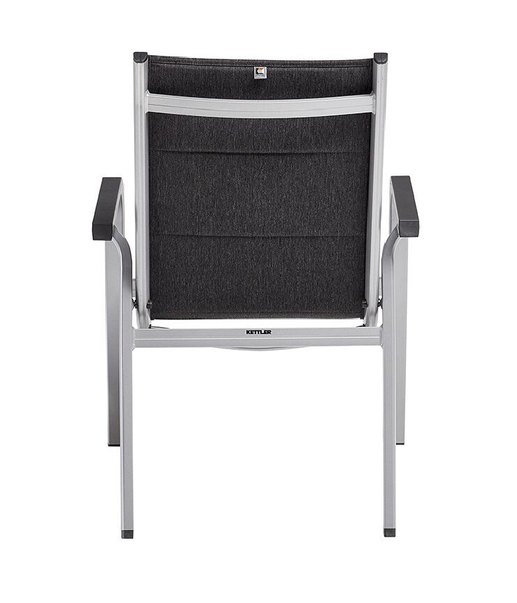 KETTLER BASIC PLUS PADDED stohovateľné hliníkové kreslo – strieborná / antracit 6 KETTLER BASIC PLUS PADDED stohovateľné hliníkové kreslo – strieborná / antracit 6