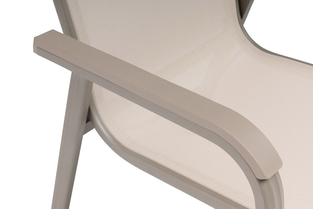 KETTLER BASIC PLUS stohovateľné, hliníkové kreslo – taupe / béžová 3 KETTLER BASIC PLUS stohovateľné, hliníkové kreslo – taupe / béžová 3