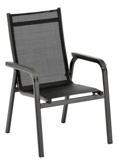 KETTLER BASIC PLUS stohovateľné hliníkové kreslo – antracit / antracit 3
