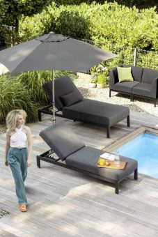 KETTLER PURE hliníkové ležadlo – antracit / sunbrella® antracit 27