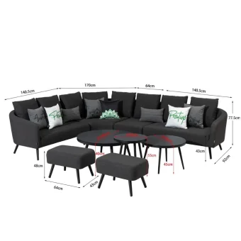 Záhradná zostava MELIA LIKA-TEX® antracit 33 Záhradná zostava MELIA LIKA-TEX® antracit 33