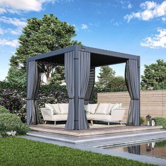 Set závesov a moskytiér pre pergolu ECO 4×3 m 6