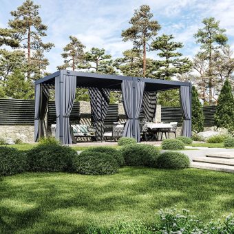 Set závesov a moskytiér pre pergolu ECO 6×3 m 6